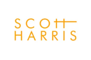 A yellow logo of scott harris