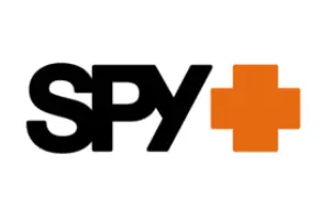 A black and white logo of spy plus.